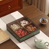Maxbell Dried Fruit Storage Tray Wood Candy Storage Box for New Year Engagement Nuts Green