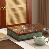 Maxbell Dried Fruit Storage Tray Wood Candy Storage Box for New Year Engagement Nuts Green
