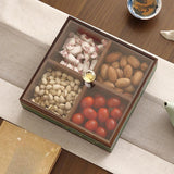 Maxbell Dried Fruit Storage Tray Wood Candy Storage Box for New Year Engagement Nuts Green