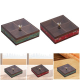 Maxbell Dried Fruit Storage Tray Wood Candy Storage Box for New Year Engagement Nuts Green