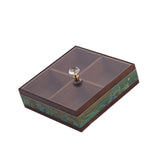 Maxbell Dried Fruit Storage Tray Wood Candy Storage Box for New Year Engagement Nuts Green