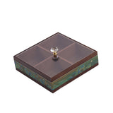 Maxbell Dried Fruit Storage Tray Wood Candy Storage Box for New Year Engagement Nuts Green