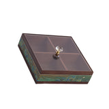 Maxbell Dried Fruit Storage Tray Wood Candy Storage Box for New Year Engagement Nuts Green