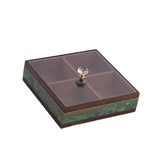 Maxbell Dried Fruit Storage Tray Wood Candy Storage Box for New Year Engagement Nuts Green