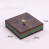 Maxbell Dried Fruit Storage Tray Wood Candy Storage Box for New Year Engagement Nuts Green