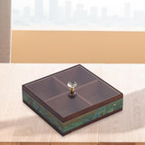 Maxbell Dried Fruit Storage Tray Wood Candy Storage Box for New Year Engagement Nuts Green