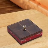 Maxbell Dried Fruit Storage Tray Wood Candy Storage Box for New Year Engagement Nuts Red