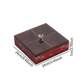 Maxbell Dried Fruit Storage Tray Wood Candy Storage Box for New Year Engagement Nuts Red