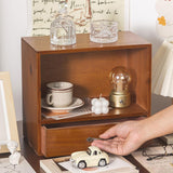 Maxbell Desktop Storage Rack Wooden 2 Layer for Action Figures Sundries Collectibles