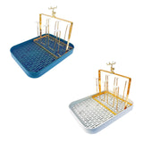 Maxbell Metal Mug Holder with Removable Draining Tray for Kitchen Sports Bottles Bar Green