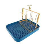 Maxbell Metal Mug Holder with Removable Draining Tray for Kitchen Sports Bottles Bar Green