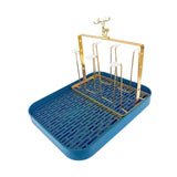 Maxbell Metal Mug Holder with Removable Draining Tray for Kitchen Sports Bottles Bar Green