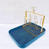 Maxbell Metal Mug Holder with Removable Draining Tray for Kitchen Sports Bottles Bar Green