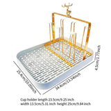 Maxbell Metal Mug Holder with Removable Draining Tray for Kitchen Sports Bottles Bar White