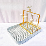 Maxbell Metal Mug Holder with Removable Draining Tray for Kitchen Sports Bottles Bar White