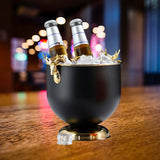 Maxbell Ice Bucket Wine Bucket Reusable Large Capacity Practical for Club Home Party black