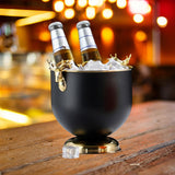 Maxbell Ice Bucket Wine Bucket Reusable Large Capacity Practical for Club Home Party black