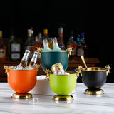 Maxbell Ice Bucket Wine Bucket Reusable Large Capacity Practical for Club Home Party orange