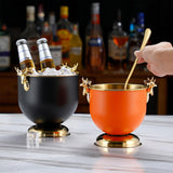 Maxbell Ice Bucket Wine Bucket Reusable Large Capacity Practical for Club Home Party orange