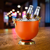 Maxbell Ice Bucket Wine Bucket Reusable Large Capacity Practical for Club Home Party orange