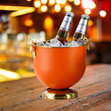 Maxbell Ice Bucket Wine Bucket Reusable Large Capacity Practical for Club Home Party orange