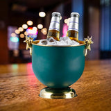 Maxbell Ice Bucket Wine Bucket Reusable Large Capacity Practical for Club Home Party dark green