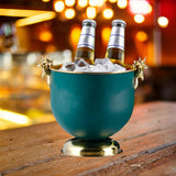 Maxbell Ice Bucket Wine Bucket Reusable Large Capacity Practical for Club Home Party dark green