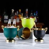 Maxbell Ice Bucket Wine Bucket Reusable Large Capacity Practical for Club Home Party light green