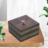 Maxbell Serving Tray 4 Grids Multifunctional Appetizer Platter for Candy and Fruits Cakes green