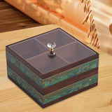 Maxbell Serving Tray 4 Grids Multifunctional Appetizer Platter for Candy and Fruits Cakes green