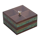Maxbell Serving Tray 4 Grids Multifunctional Appetizer Platter for Candy and Fruits Cakes green