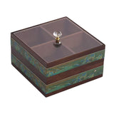 Maxbell Serving Tray 4 Grids Multifunctional Appetizer Platter for Candy and Fruits Cakes green