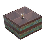 Maxbell Serving Tray 4 Grids Multifunctional Appetizer Platter for Candy and Fruits Cakes green