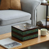 Maxbell Serving Tray 4 Grids Multifunctional Appetizer Platter for Candy and Fruits Cakes green