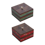 Maxbell Serving Tray 4 Grids Multifunctional Appetizer Platter for Candy and Fruits Cakes green