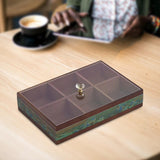 Maxbell Serving Tray Decorative Multifunctional with Lid for Candy and Sweets Chocolates green single layer