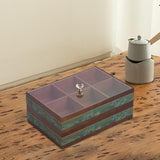 Maxbell Serving Tray Decorative Multifunctional with Lid for Candy and Sweets Chocolates green double layer