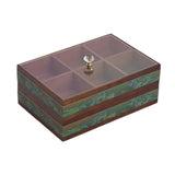 Maxbell Serving Tray Decorative Multifunctional with Lid for Candy and Sweets Chocolates green double layer