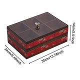 Maxbell Serving Tray Decorative Multifunctional with Lid for Candy and Sweets Chocolates red double layer