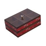 Maxbell Serving Tray Decorative Multifunctional with Lid for Candy and Sweets Chocolates red double layer