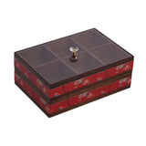 Maxbell Serving Tray Decorative Multifunctional with Lid for Candy and Sweets Chocolates red double layer