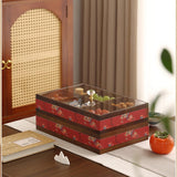 Maxbell Serving Tray Decorative Multifunctional with Lid for Candy and Sweets Chocolates red double layer
