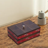 Maxbell Serving Tray Decorative Multifunctional with Lid for Candy and Sweets Chocolates red double layer