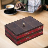 Maxbell Serving Tray Decorative Multifunctional with Lid for Candy and Sweets Chocolates red double layer