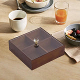 Maxbell Divided Serving Tray Portable Appetizer Platter for Chocolates Cakes Dessert 4 grid 1 layer
