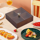 Maxbell Divided Serving Tray Portable Appetizer Platter for Chocolates Cakes Dessert 4 grid 1 layer