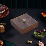 Maxbell Divided Serving Tray Portable Appetizer Platter for Chocolates Cakes Dessert 4 grid 1 layer