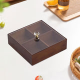 Maxbell Divided Serving Tray Portable Appetizer Platter for Chocolates Cakes Dessert 4 grid 1 layer