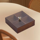 Maxbell Divided Serving Tray Portable Appetizer Platter for Chocolates Cakes Dessert 4 grid 1 layer