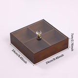 Maxbell Divided Serving Tray Portable Appetizer Platter for Chocolates Cakes Dessert 4 grid 1 layer